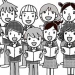 Menschen singen im Chor